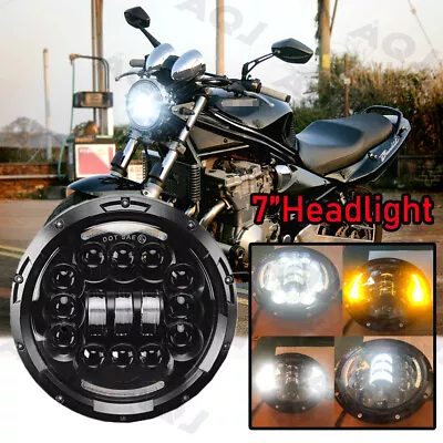 For Suzuki Bandit 400 600 1200 LED Motorcycle 7" Headlight Turn Signals Ring DRL - Image 1 of 4