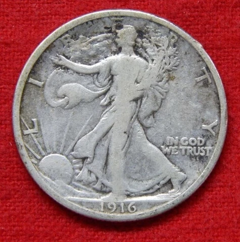 1916 Walking Liberty Silver Half Dollar 50c - Key Date ~ Free USA Shipping Cover