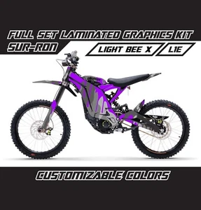 SUR RON Light Bee X Drip Style Violet Gray Full Graphics Kit Decals Stickers Set - Picture 1 of 2