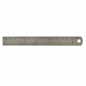 6 Inch 150mm Stainless Steel Ruler Rule Measuring Measure Imperial Metric - Picture 1 of 2