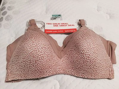 Warners Wirefree Bras T-Shirt Lined Seamless Cups Set of 2 Style 4011 Retail $60 - Image 1 of 4