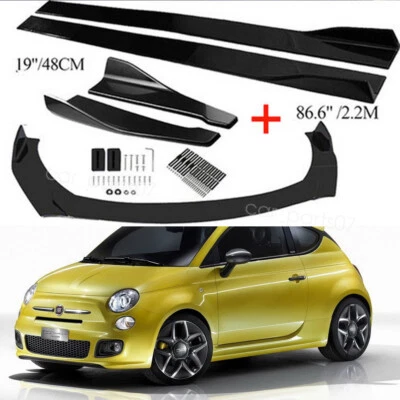 For Fiat 500 Car Front Bumper Lip Spoiler Splitter Body Kit Side Skirts Rear Lip Foto 1 de 4