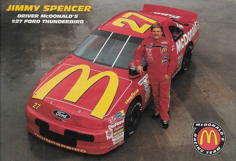 1994 JIMMY SPENCER "MCDONALDS RACING TEAM #27 NASCAR WINSTON CUP POSTCARD Cover
