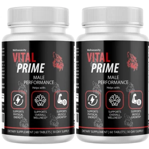Pilules Vital Prime pour hommes, maximiser l'énergie, la vitalité et l'endurance - 2 bouteilles - Photo 1 sur 5