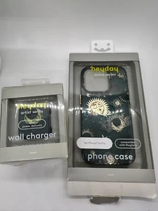 2x Heyday MagSafe Phone Case For iPhone 16 Pro + Wall Charger, Green/Gold Bundle - Picture 1 of 4