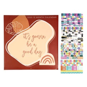 2025 Wall Calendar Farmhouse Style Monthly Calendar with 250+ Organizer Stickers - Picture 1 of 8