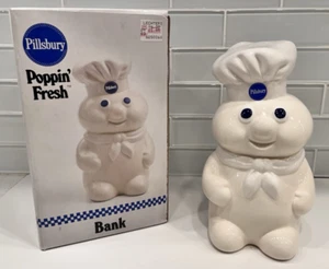 "Alcancía de cerámica fresca vintage 1988 Pillsbury Doughboy Poppin' con caja de 8"" -¡BONITA! - Imagen 1 de 14