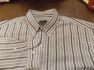 JOS A BANK TRAVELERS COLLECTION BEAUTIFUL STRIPE SHIRT SIZE L - Picture 1 of 6