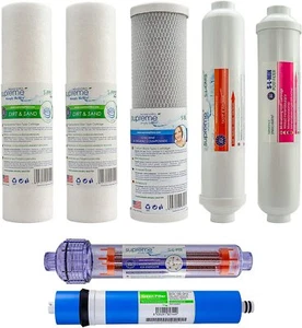 Set Ersatzfilter + Membrane für Supreme - RO7 Umkehrosmoseanlage Wasserfilter - Bild 1 von 1