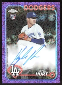 2024 4211D Topps Chrome PURPLE SPECKLE REFRACTOR KYLE HURT Rookie Auto 83/299 - Picture 1 of 2