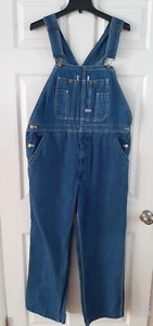 36x30 Big Smith Men Rigid Blue Denim Bib Overalls - Picture 1 of 7