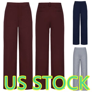 Pantalones lisos con cintura elástica para niños Pantalones informales de uniforme escolar para niños - Imagen 1 de 49