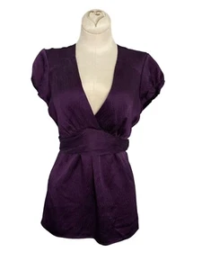 BCBGMAXAZRIA 100% Silk Purple Blouse Womens Size S - Picture 1 of 9