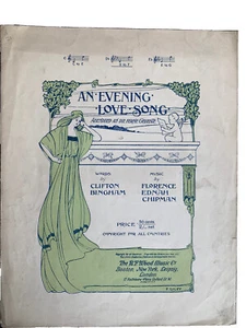 Ein Abend Liebeslied Stimme Klavier Noten 1905 Art Deco TOP - Bild 1 von 3