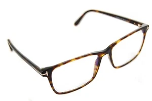 TOM FORD Blue Block Mens Eyeglasses FT5584 052 56mm Large Square Plastic BROWN - Picture 1 of 12