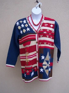 Storybook Knits NUEVO Suéter American Spirit Top Talla L Patriótico 4 de Julio Nuevo con Etiquetas - Imagen 1 de 12
