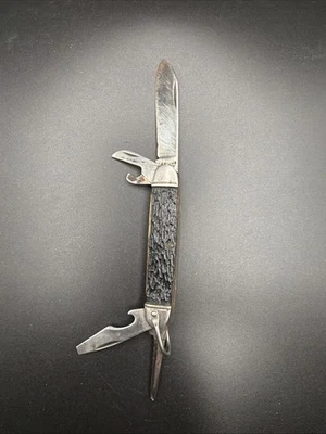 Vintage 1940s-50s Camillus New York 3-1/2" Multi Tool Folding Pocket Camp Knife - Image 1 of 4