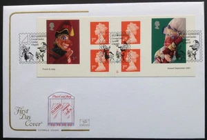 Cotswold 2001 Punch & Judy 6x1st Booklet on First Day Cover, Covent Garden SHS - Picture 1 of 2