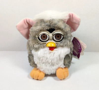 Винтажный Furby проверенный рабочий 1998 серый белый читать Tiger электроники - Изображение 1 из 4