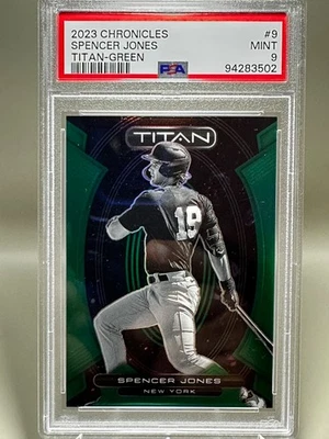 2023 Panini Chronicles Titan Green Prizm /5 Spencer Jones #9 PSA 9 - Image 1 of 2