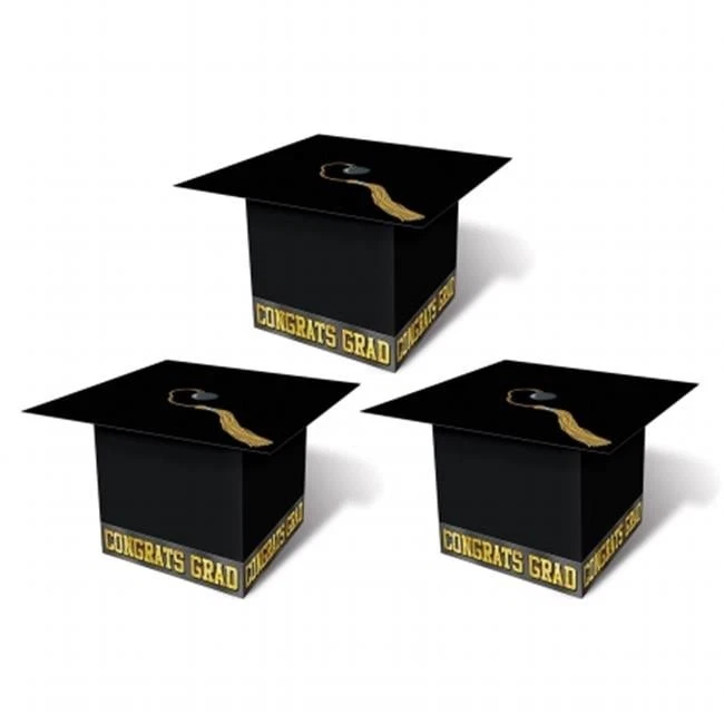 DDI 1907408 Grad Cap Favor Boxes - Estuche Negro de 12 Foto 1 de 1