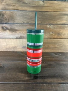 Bicchiere acrilico Kate Spade New York Jolly righe verdi e rosse con cannuccia - Foto 1 di 13