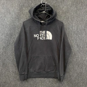 The North Face Half Dome Womens Medium Pullover Hoodie Black Fleece Graphic - Picture 1 of 15