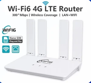 Routeur WiFi 6 4G LTE 300Mbps Modem Ultra Rapide avec Carte SIM 5G Sans Contrat - Afbeelding 1 van 7