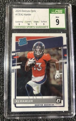 2020 Panini Donruss Optic KJ Hamler RC #170 Broncos RC CSG 9 - Image 1 of 2