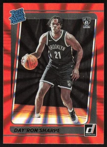Day'Ron Sharpe 2021 Donruss Rated Rookie # 215 RC Orange Holo Laser Brooklyn Net - Picture 1 of 2