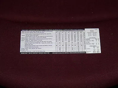 71 BUICK GS 455 TIRE PRESSURE MAINTENANCE GLOVE BOX DECAL 1238960 1971 STICKER - Image 1 of 2