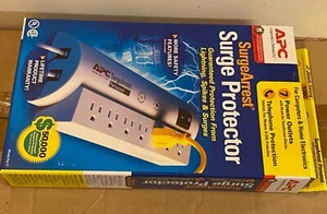 New APC Surge Arrest Protector Power Strip 7 Outlet Electric Plug eP 1060 Joules - Picture 1 of 14