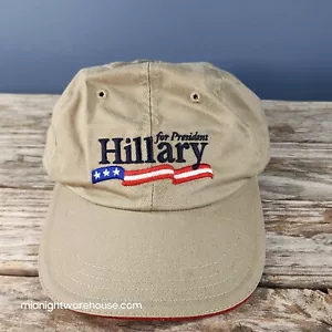 Hillary Clinton For President Embroidered Tan Campaign Hat Baseball Cap Ballcap - Picture 1 of 9