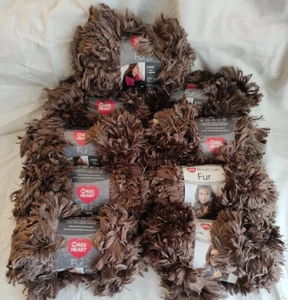 Lot of 9 Skeins Red Heart Fur Mink Yarn - Picture 1 of 5