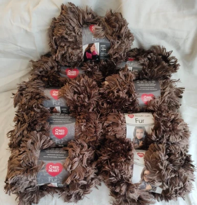Lot of 9 Skeins Red Heart Fur Mink Yarn - Image 1 of 4