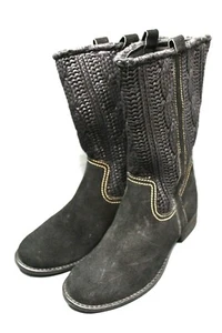 SBICCA womens western style boots size 6,5 M leather & fabric upper black NEW - Picture 1 of 6
