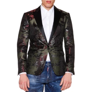 DSQUARED2 Blazer Jacket Metallic Camouflage Dinner Jacket Size 46 - RP £1890.00 - Picture 1 of 12