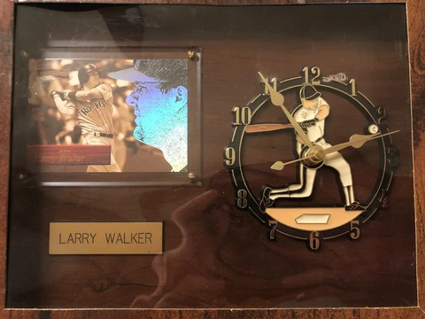 Larry Walker Colorado Rockies MLB 8 x 6 Baseball Card Clock Plaque VSP Cover