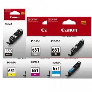 6x Genuine Canon PGI-650 & CLI-651 ink cartridges for MG7160 MG7560 MG6360 grey - Picture 1 of 1