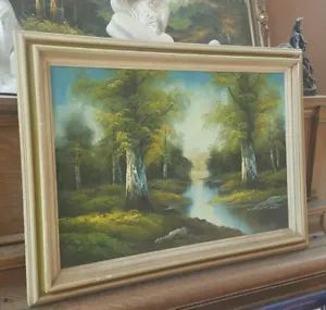 C. Hall Original Painting Oil on Canvas Framed 43 x 32 - Picture 1 of 5