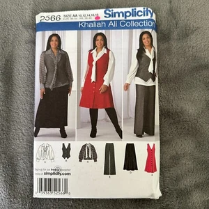 Simplicity 2566 Khaliah Ali Pattern Misses 10–18 Blouse Vest Pants Skirt Jumper - Picture 1 of 7