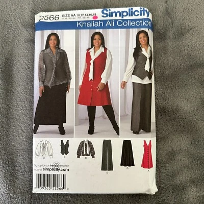 Simplicity 2566 Khaliah Ali Pattern Misses 10–18 Blouse Vest Pants Skirt Jumper - Image 1 of 4