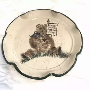 Tazón de placa artesanal de cerámica no alimentes a los osos Searcy AK - Imagen 1 de 7