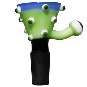 Color Funnel Black Joint Trichomes Glass Slide Bowl 14mm Tobacco Hookah Bong - Picture 1 of 10