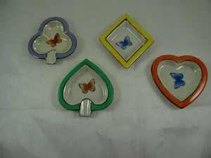 Set completo portacenere vintage Noritake portacenere piatto carte da gioco farfalla 3 1/4" - Foto 1 di 16