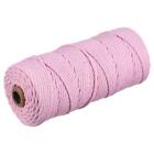 Cotton Rope Twine String Twisted Braided Cord, Light Pink 100m/109 Yard