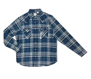 Camisa a Cuadros Occidentales Levi's Para Hombre Ajuste Estándar Frente a Presión Indigo, L - Imagen 1 de 2