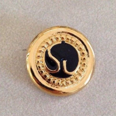 St John by Marie Gray Brass Navy Blue Metal Round Shank Button 2.5cm - Image 1 of 4