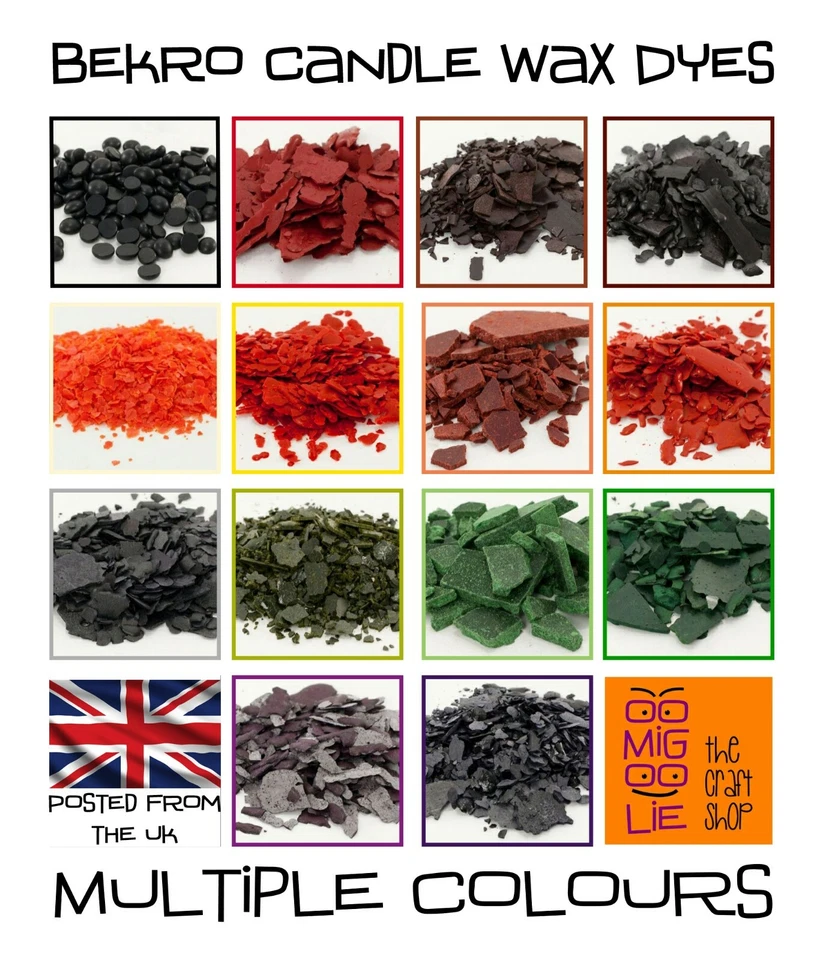 Bekro Candle Dye Pure Wax Chips Flakes Dyes Great Colours Candle Making from UK - Image 1 of 1