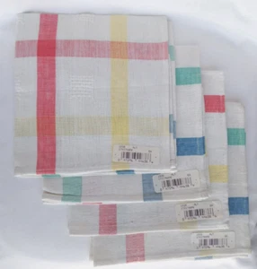 Vintage Handwoven Cotton Set of 4 Napkins Made in India - 17" x 17" - NWT - Picture 1 of 3